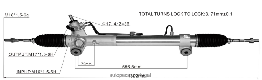 autopeças Lourinhã | XT6FX62486 cremalheira de direção hidráulica 44250-26610 TOYOTA